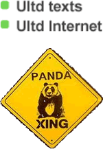 Ultd text from ad and panda xing sign