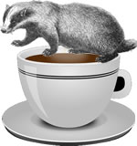 badger and cup