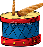 Les baguettes de tambour, de http://francais.istockphoto.com/illustration-16429730-tambour-jouet-baguette-tambour-un-seul-objet-instrument-musique.php