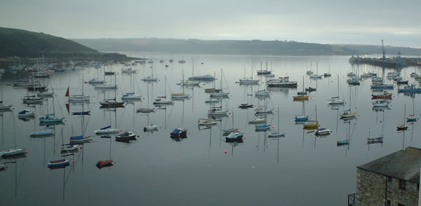 A view of Falmouth harbour early in the morning