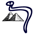 Pyramid and hieroglyphic snake
