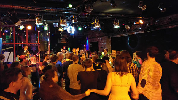 Polyglots dancing at the Slaughterhouse in Berlin