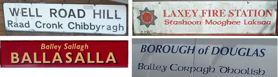 Some bilingual Manx signs