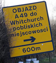 Polish sign in Cheshire, UK