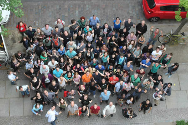 A group photo of most of the participants in the Polyglot Gathering in Berlin in June 2014