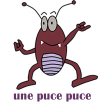 une puce puce (a purple flea)