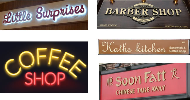 Some examples of shop signs