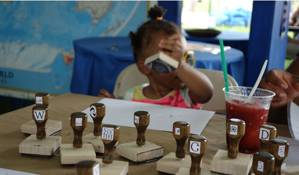 Our rubber Endangered Alphabet stamps at the Smithsonian Folklife Festival, June 2013