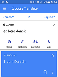 Screen shot of Google Translate