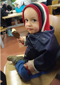 My nephew enjoying an icecream at Knowsley Safari Park