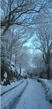 Siliwen Road, Bangor with snow