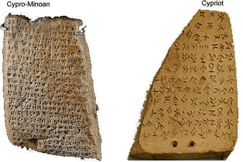 Sample inscriptions in Cypro-Minoan and Cypriot.