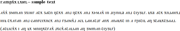 Vasterasian Roman script sample text