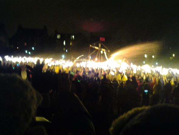 Up Helly Aa fire festival - the burning of the galley