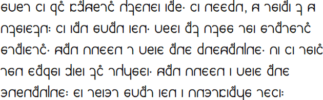 Sample text in Cylenian