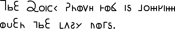Sample text in the Formal Delta Menurae alphabet in English