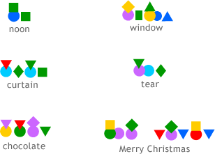 Sample words in the Sacgul alphabet