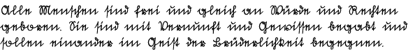 Sample text in Sütterlin