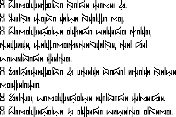 Sample text in Wébaxu Ní