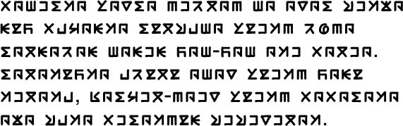 Sample text in Aksara Naon