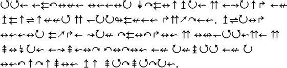 Sample text in the arrows alphabet