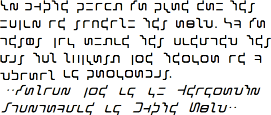 Sample text in the English Featural Alphabet