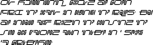 Sample text in the Evolved Alphabet