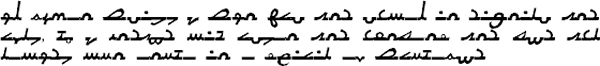 Sample text in Newcursive