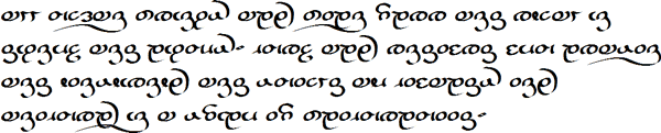 Sample text in the Nirichaen alphabet