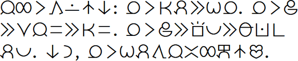 Toki Pona sample text in Toki hieroglyphs