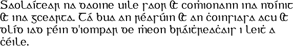 Sample text in the Gaelic script