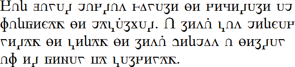 Sample text in the Wyrmish