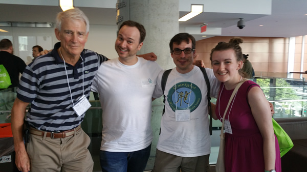 Me at the 2016 North American Polyglot Symposium in Montreal with Lindsay Dow, Benny Lewis and Steve Kaufmann