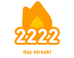 2222 day streak on Duolingo