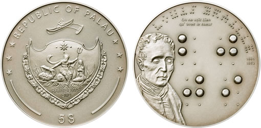 Braille coin of Palau