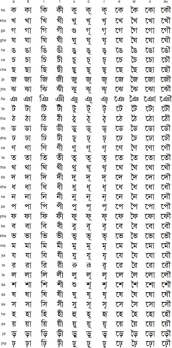 bengali alphabet  pronunciation and language