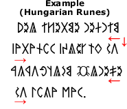 Example of Hungarian Runes written in boustrophedon style