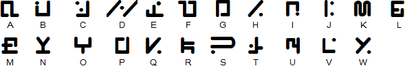 Visitor alphabet (1984 version)